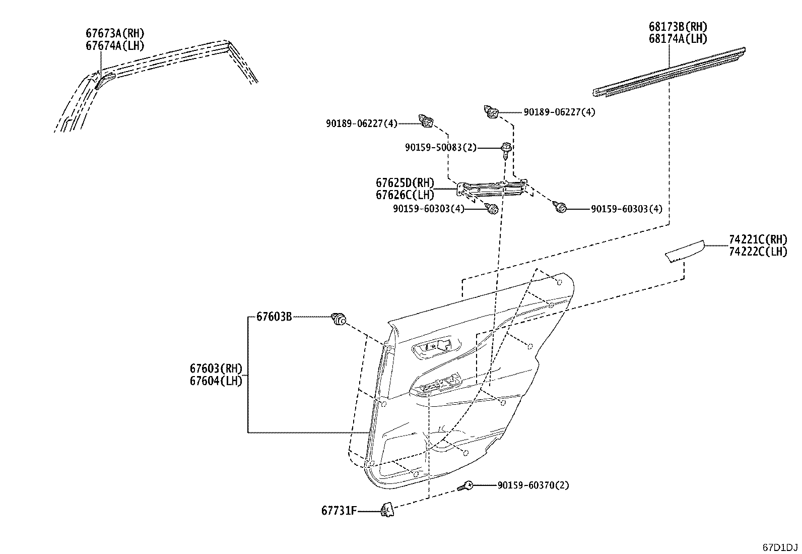 67003-30770 PANEL SUB-ASSY, REAR DOOR, RH product image