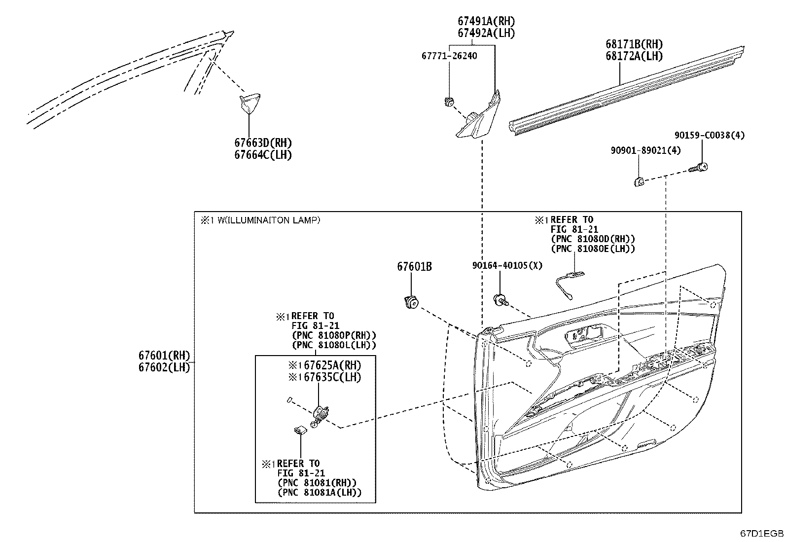 67002-06321 PANEL SUB-ASSY, FRONT DOOR, LH product image
