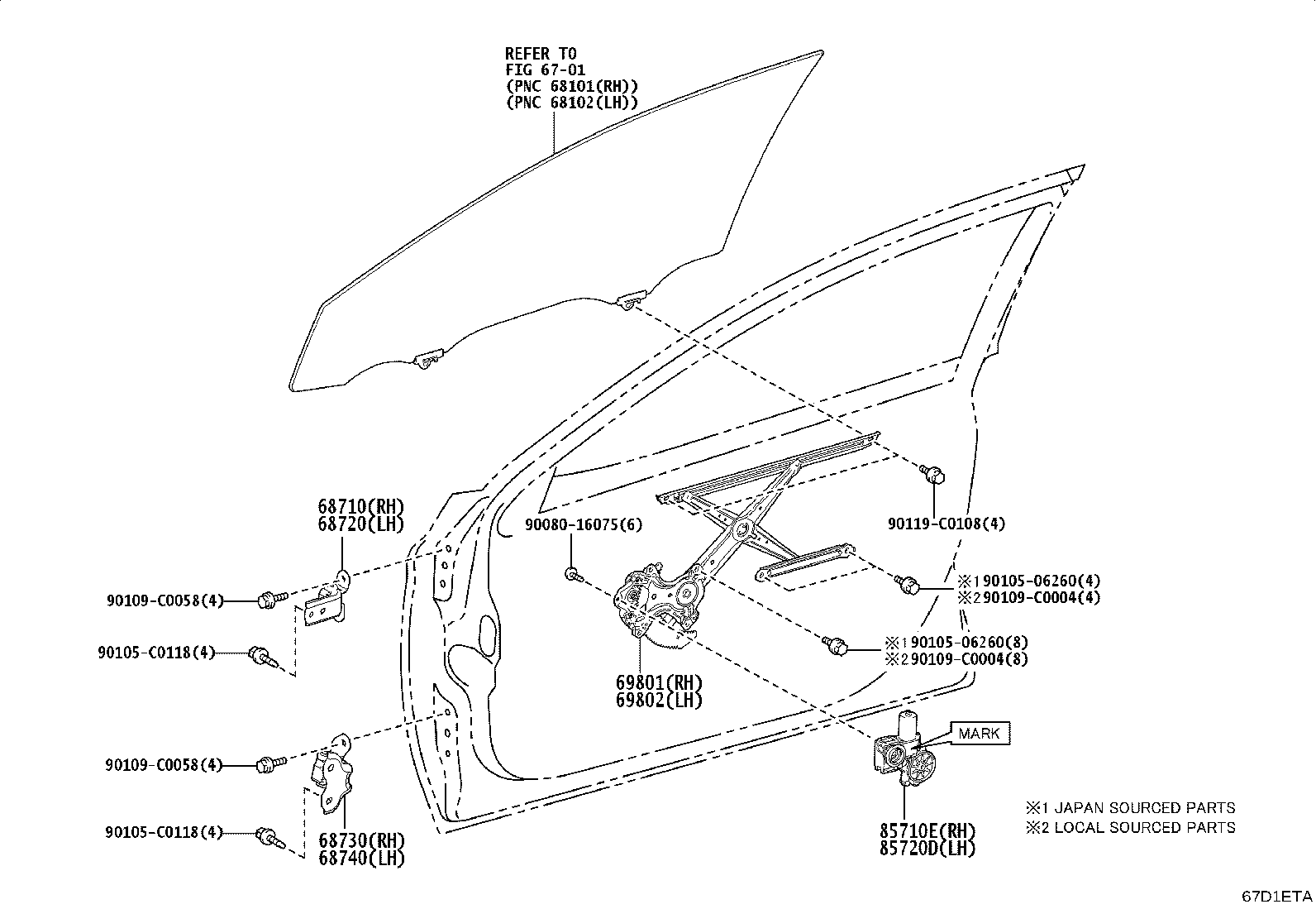 85710-0A121 MOTOR ASSY, POWER WINDOW REGULATOR, RH product image