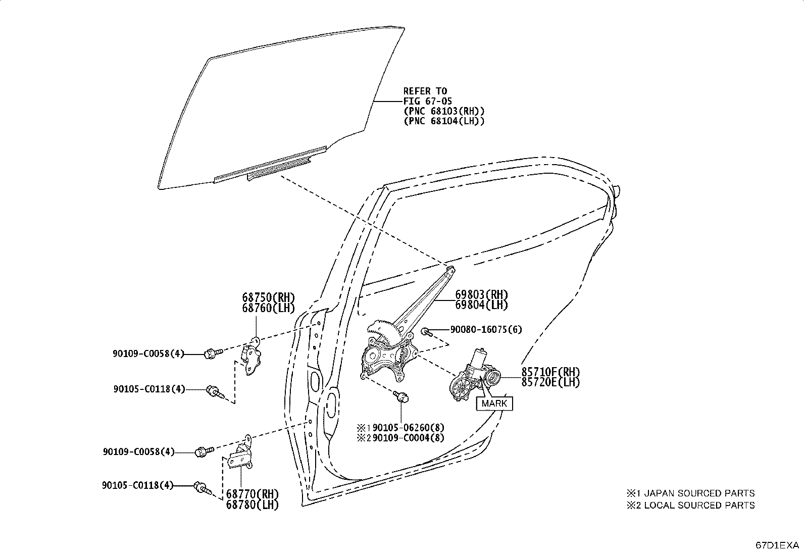 85720-0A120 MOTOR ASSY, POWER WINDOW REGULATOR, RH product image