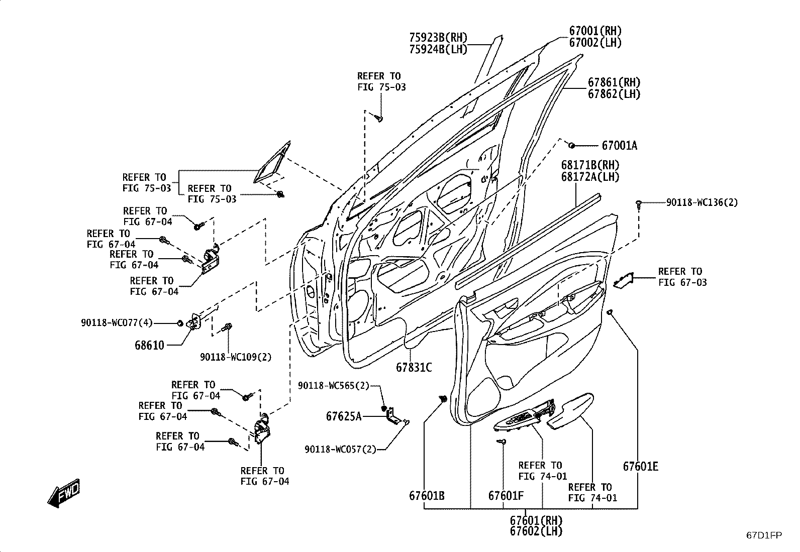 67002-WC021 PANEL SUB-ASSY, FRONT DOOR, LH product image