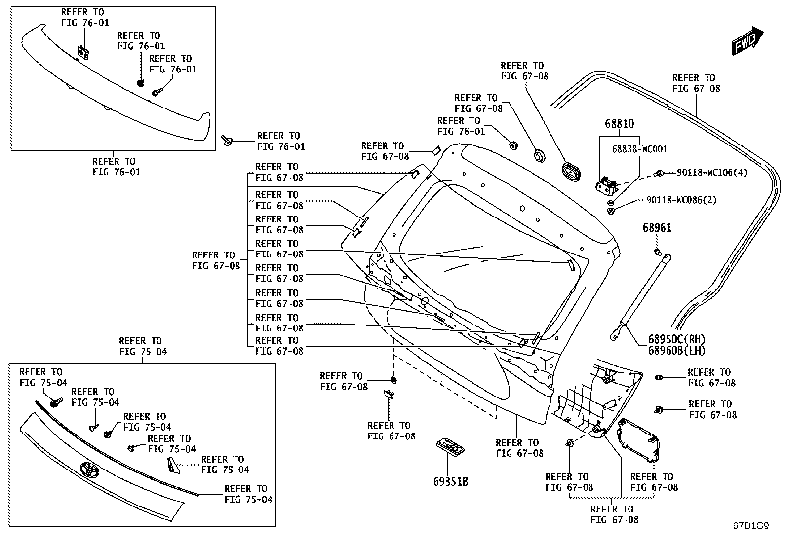 68960-WC007 STAY ASSY, BACK DOOR, LH product image