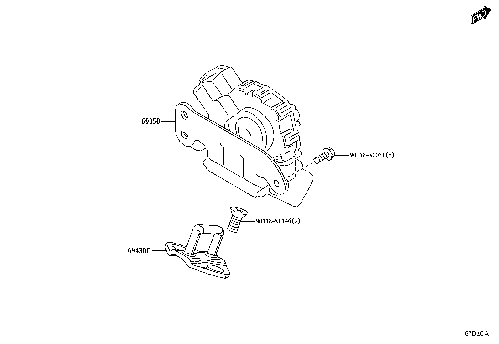 68960-WC007 STAY ASSY, BACK DOOR, LH product image
