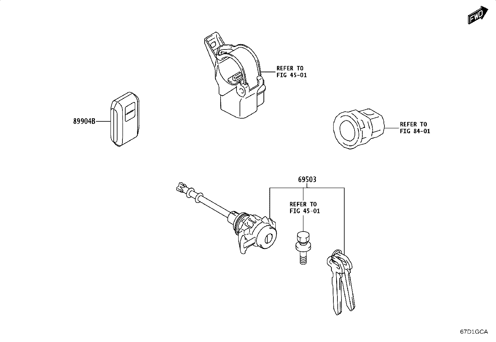 69005-WC038 CYLINDER SET, LOCK product image