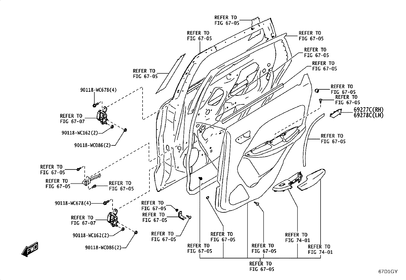 69230-WC033 HANDLE ASSY, REAR DOOR OUTSIDE, RH product image