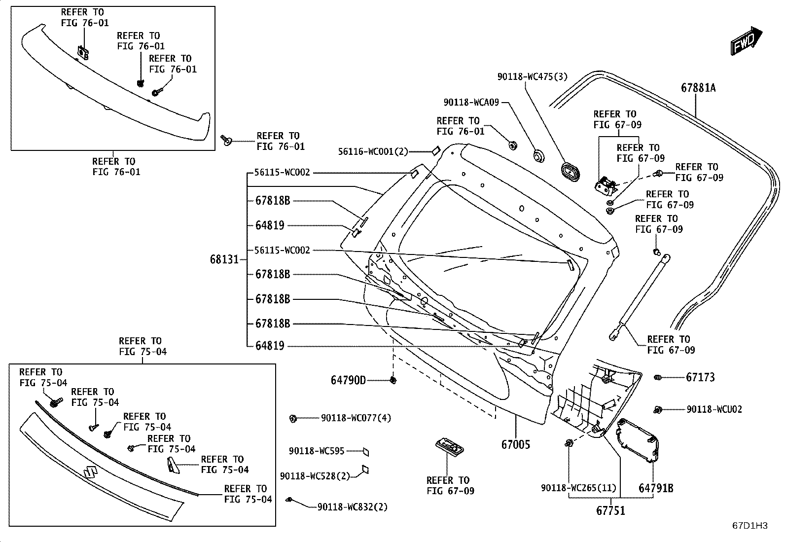 68105-WC021 GLASS, BACK DOOR product image