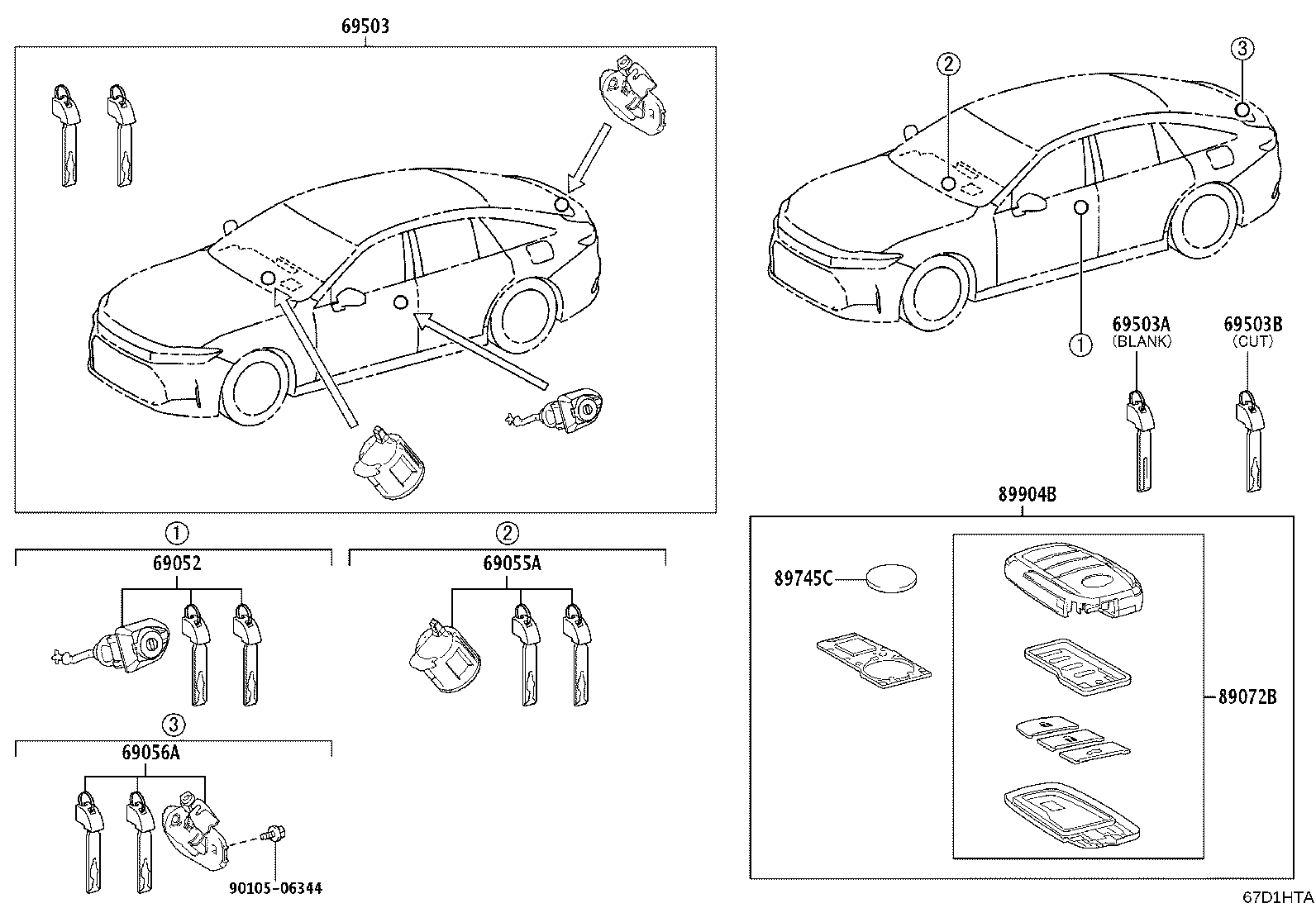 69005-30K10 CYLINDER SET, LOCK product image