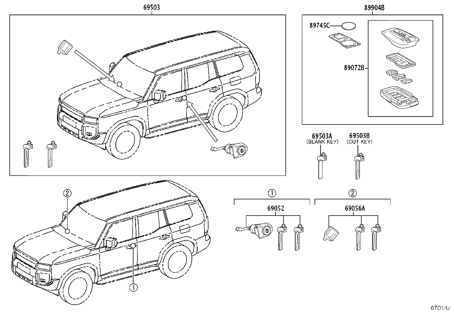69005-0G050 CYLINDER SET, LOCK product image