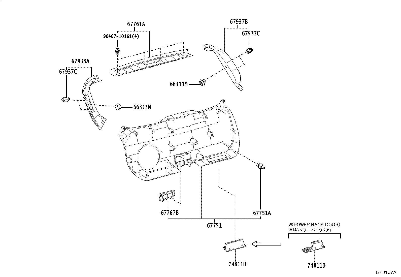 67765-52040 COVER, BACK DOOR SERVICE HOLE, NO.1 product image