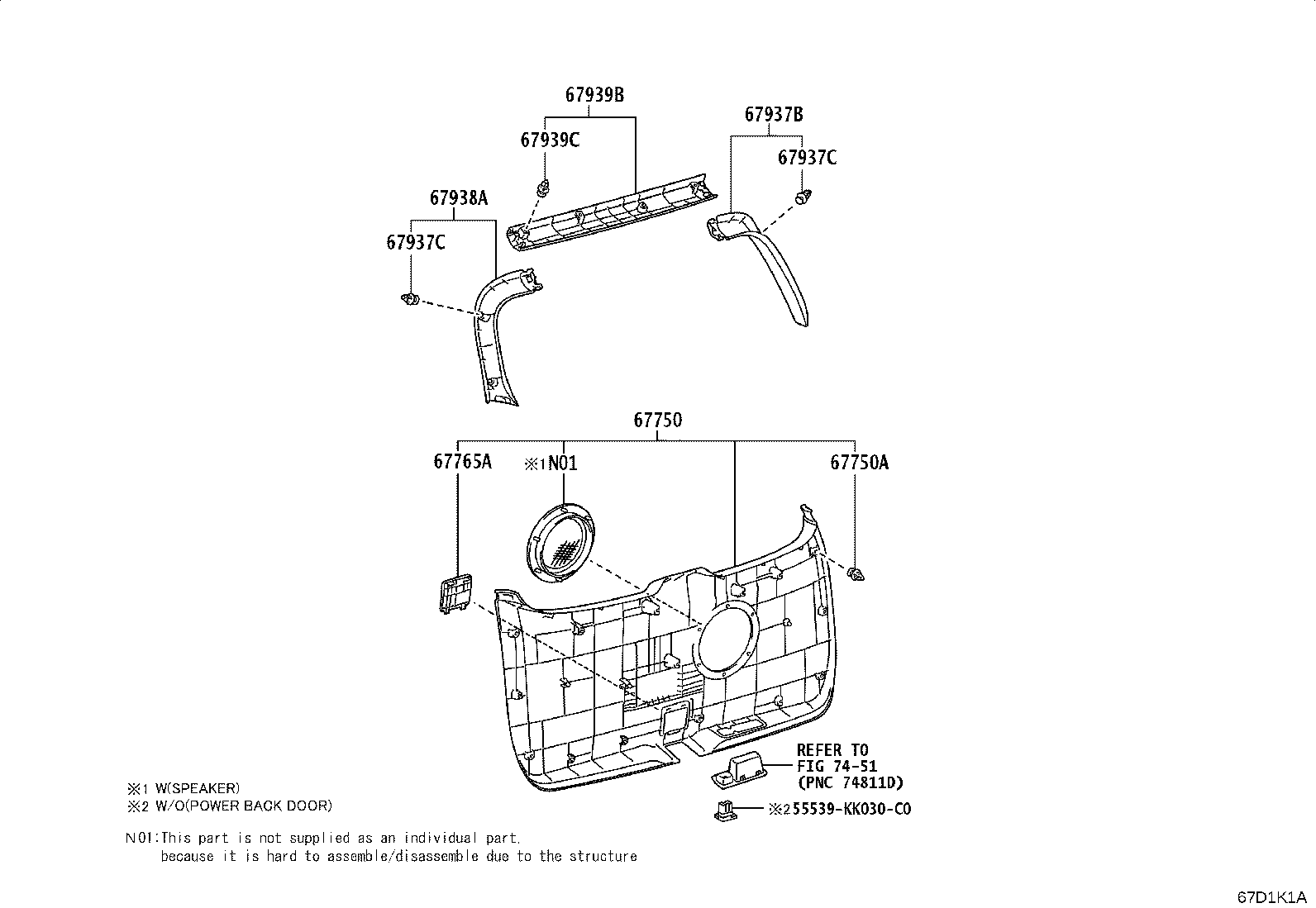 76801-YP921 GARNISH SUB-ASSY, BACK DOOR, OUTSIDE product image
