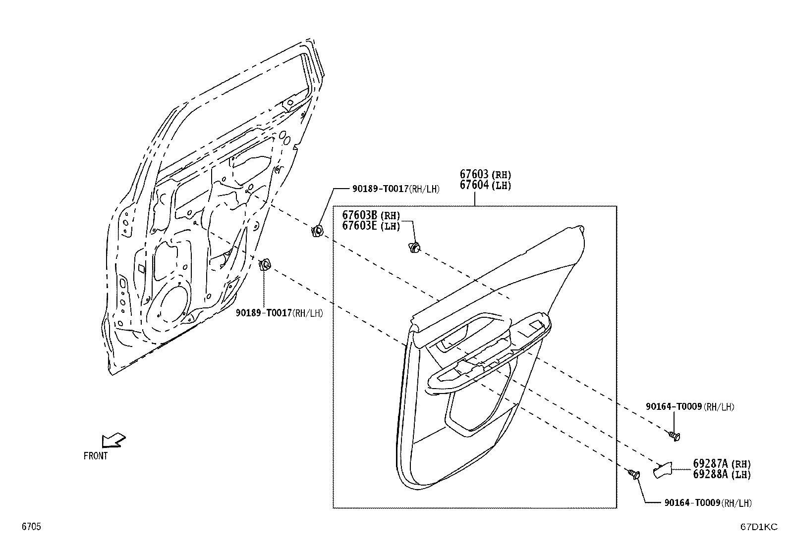 67405-BZ100 GUIDE SUB-ASSY, REAR DOOR WINDOW, FRONT RH product image