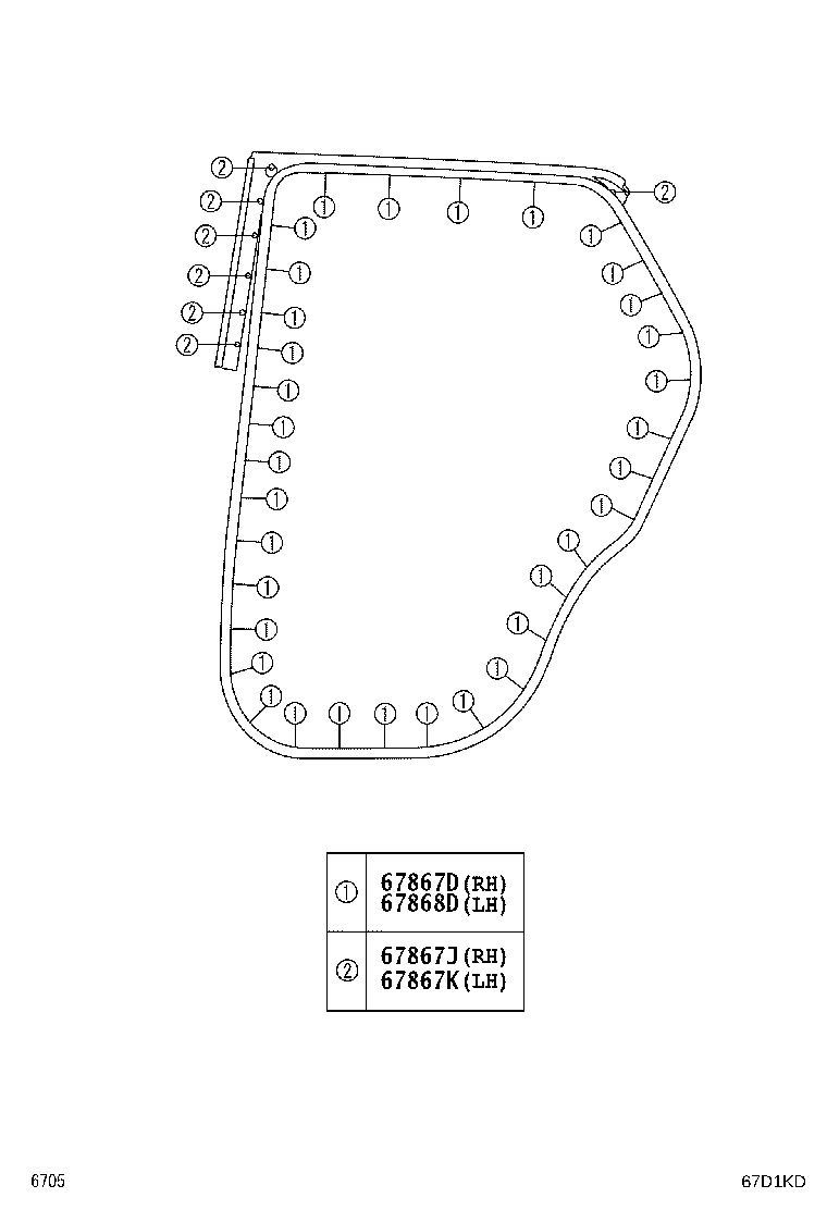 67405-BZ100 GUIDE SUB-ASSY, REAR DOOR WINDOW, FRONT RH product image