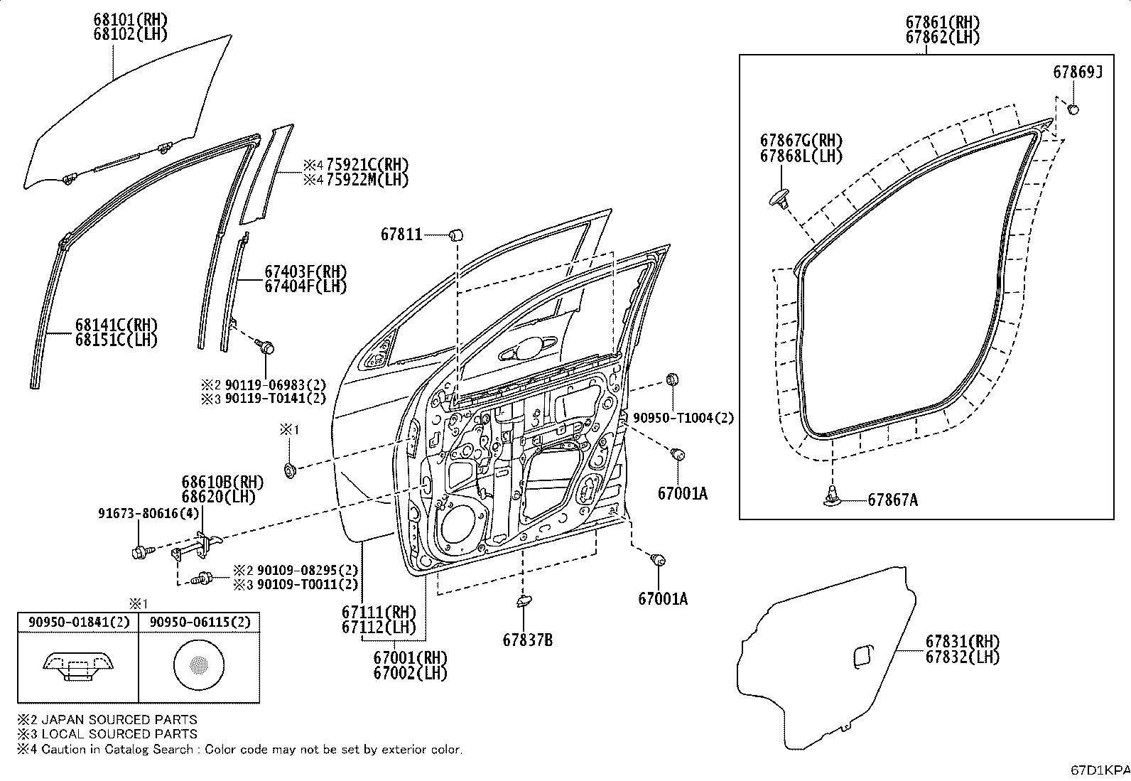 67620-0KD30-C5 BOARD SUB-ASSY, FRONT DOOR TRIM, LH product image