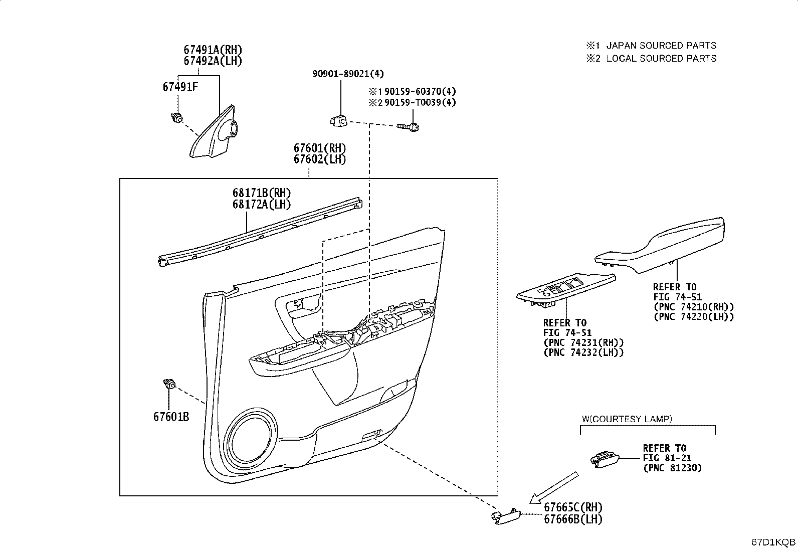 67620-0KD30-C5 BOARD SUB-ASSY, FRONT DOOR TRIM, LH product image