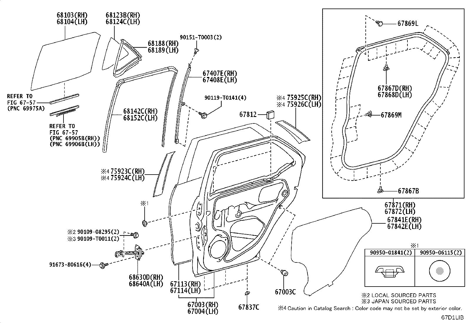 67640-0KA70-C5 BOARD SUB-ASSY, REAR DOOR TRIM, LH product image