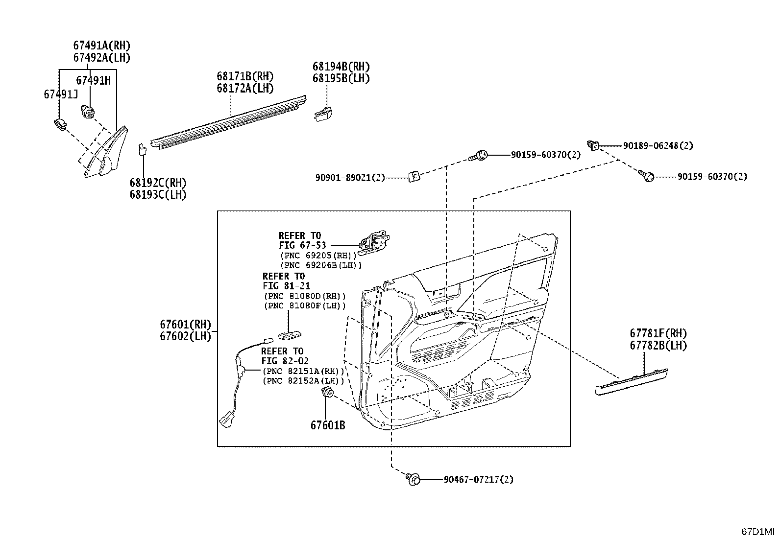 67404-35100 FRAME SUB-ASSY, FRONT DOOR, REAR LOWER LH product image