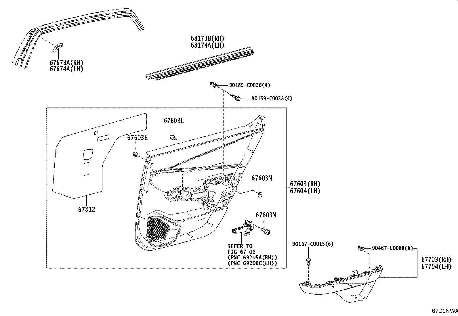 67003-03040 PANEL SUB-ASSY, REAR DOOR, RH product image