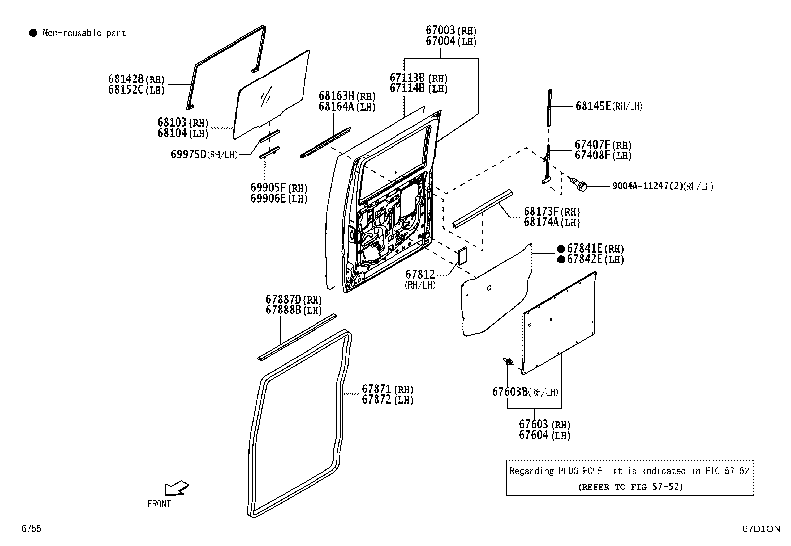 67003-BZ830 PANEL SUB-ASSY, REAR DOOR, RH product image