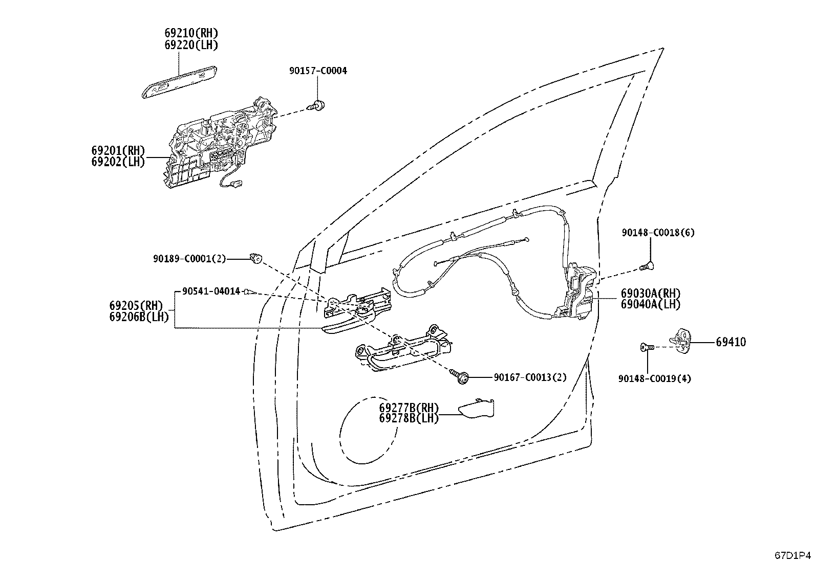 69201-YL010 HANDLE SUB-ASSY, DOOR OUTSIDE, RH product image