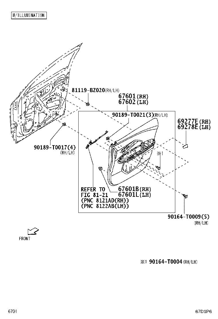 67403-BZ240 FRAME SUB-ASSY, FRONT DOOR, REAR LOWER RH product image