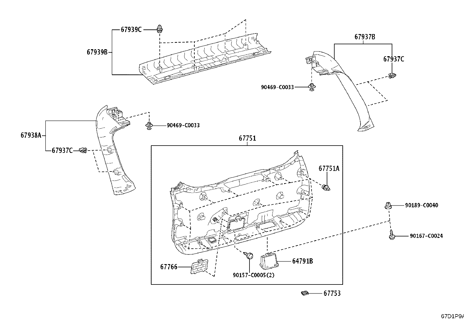 67281-YL010 STOPPER, BACK DOOR, LOWER RH product image