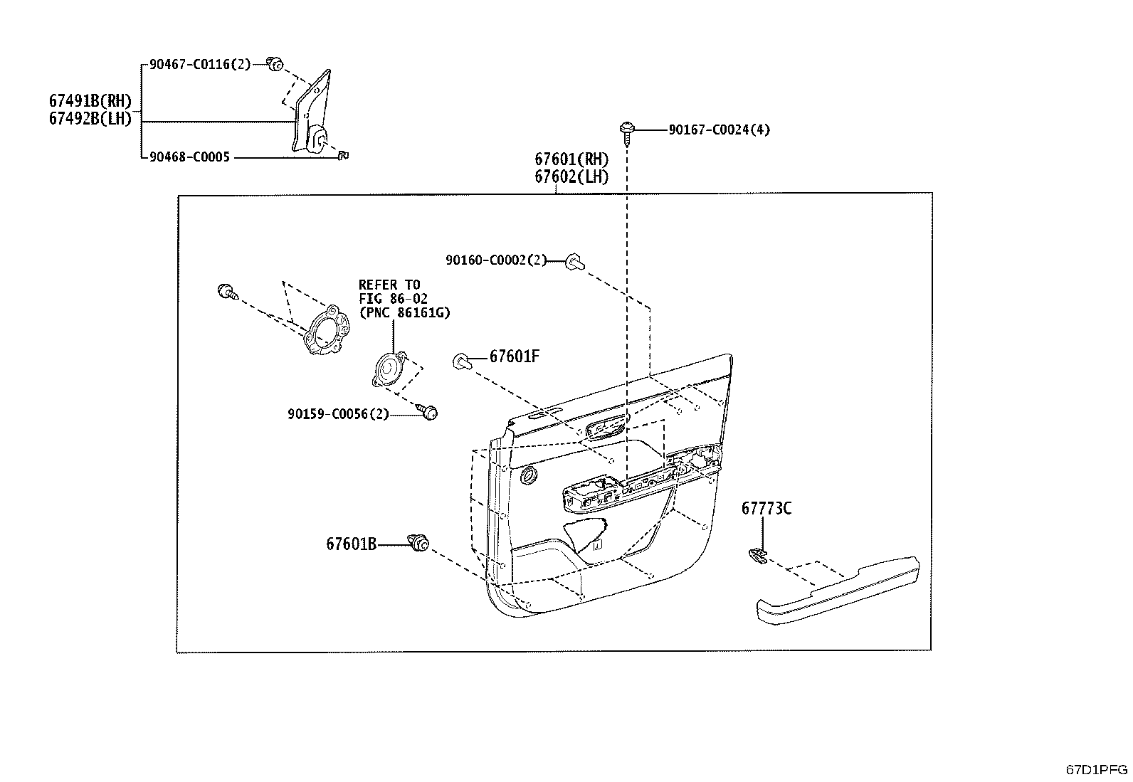 68101-YL010 GLASS SUB-ASSY, FRONT DOOR, RH product image