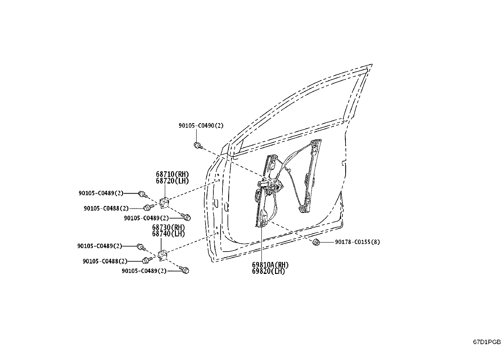 68720-YL010 HINGE ASSY, FRONT DOOR, UPPER LH product image