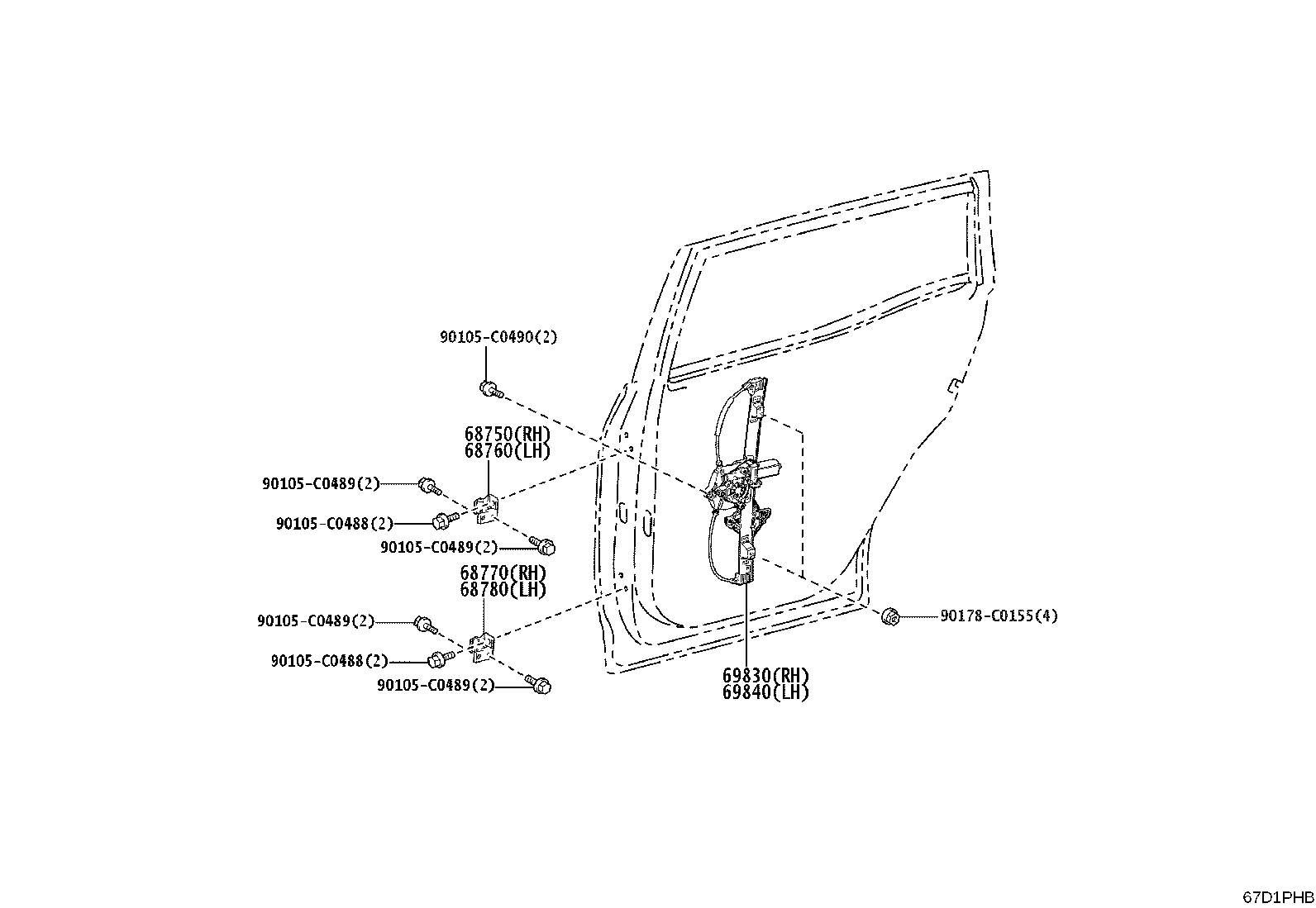 68750-YL010 HINGE ASSY, REAR DOOR, UPPER RH product image