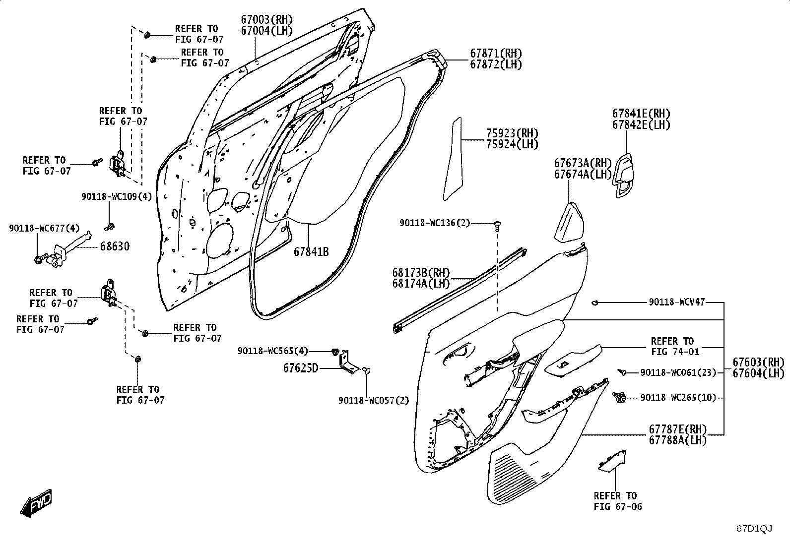 67004-WC014 PANEL SUB-ASSY, REAR DOOR, LH product image