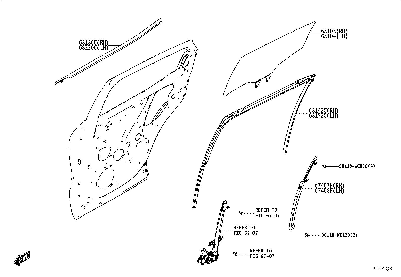67004-WC014 PANEL SUB-ASSY, REAR DOOR, LH product image