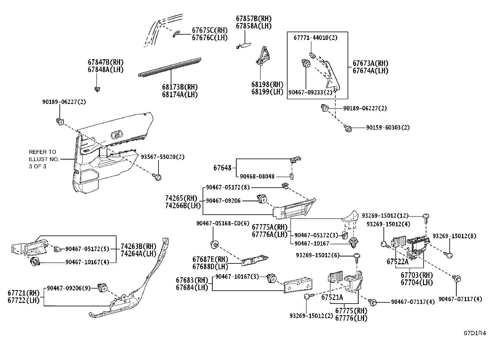 67003-40140 PANEL SUB-ASSY, REAR DOOR, RH product image
