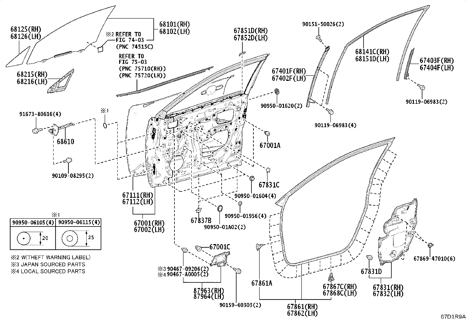 67002-16620 PANEL SUB-ASSY, FRONT DOOR, LH product image