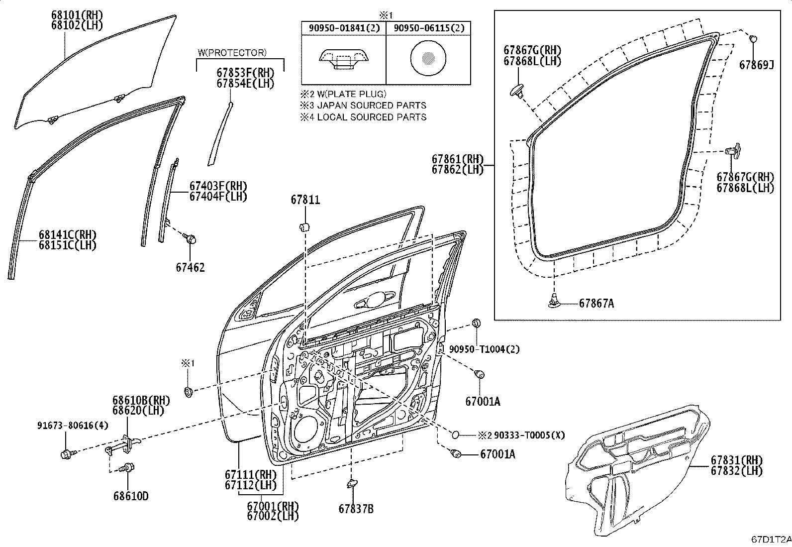 67492-KK080 GARNISH, FRONT DOOR LOWER FRAME BRACKET, LH product image