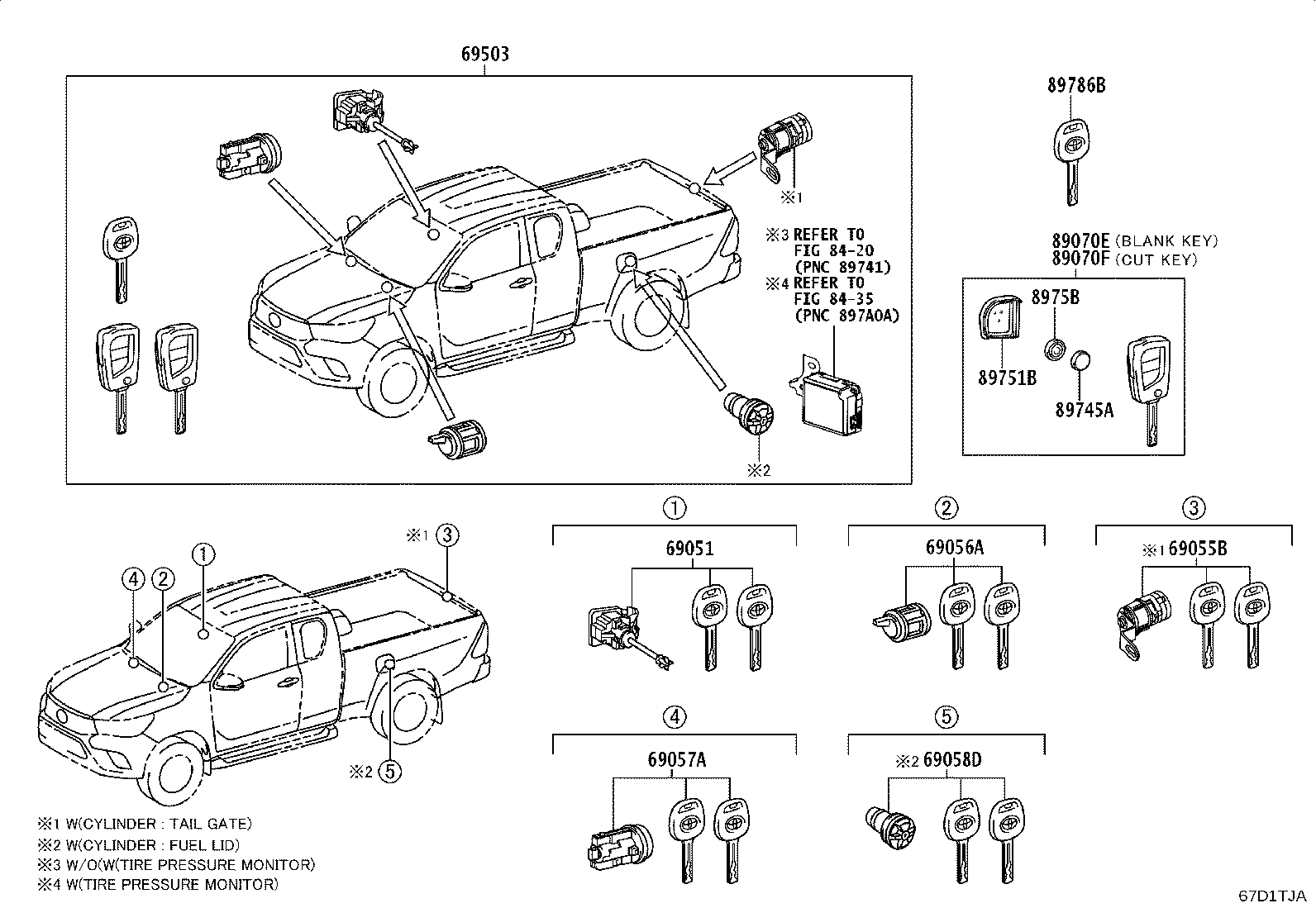 89704-F0C80 CYLINDER SET, LOCK product image