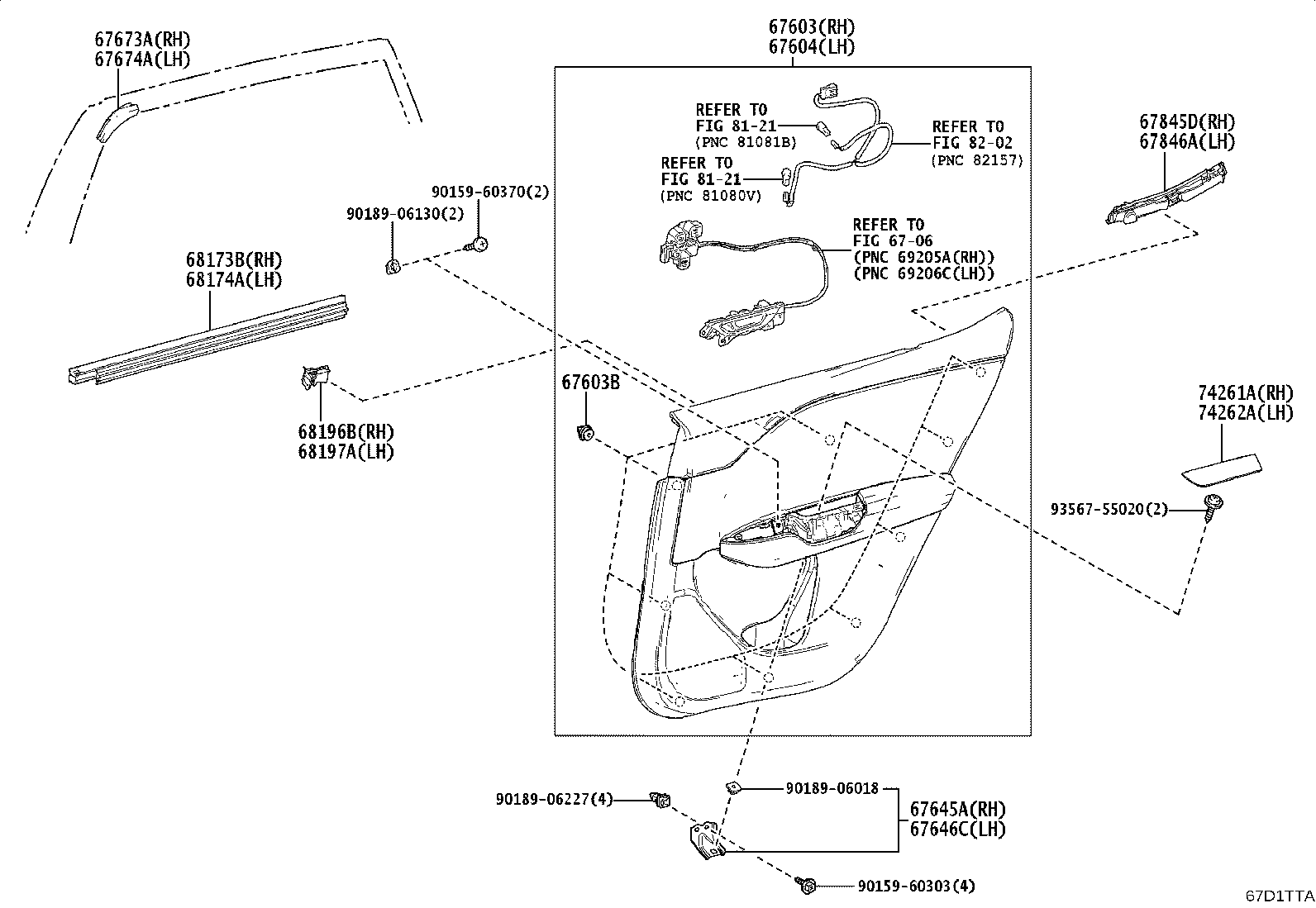 67003-46060 PANEL SUB-ASSY, REAR DOOR, RH product image