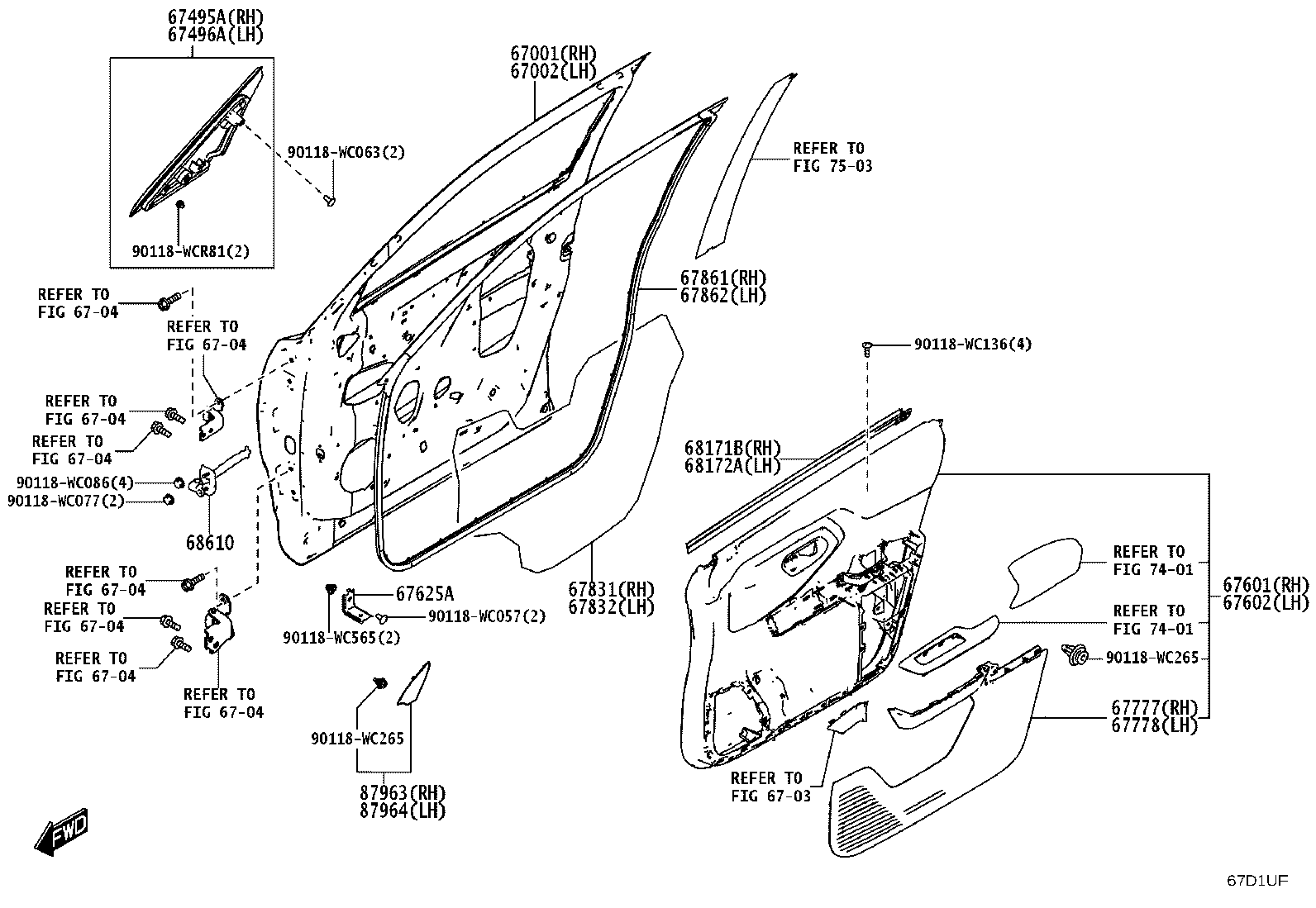 68110-WC017 GLASS SUB-ASSY, FRONT DOOR, RH product image