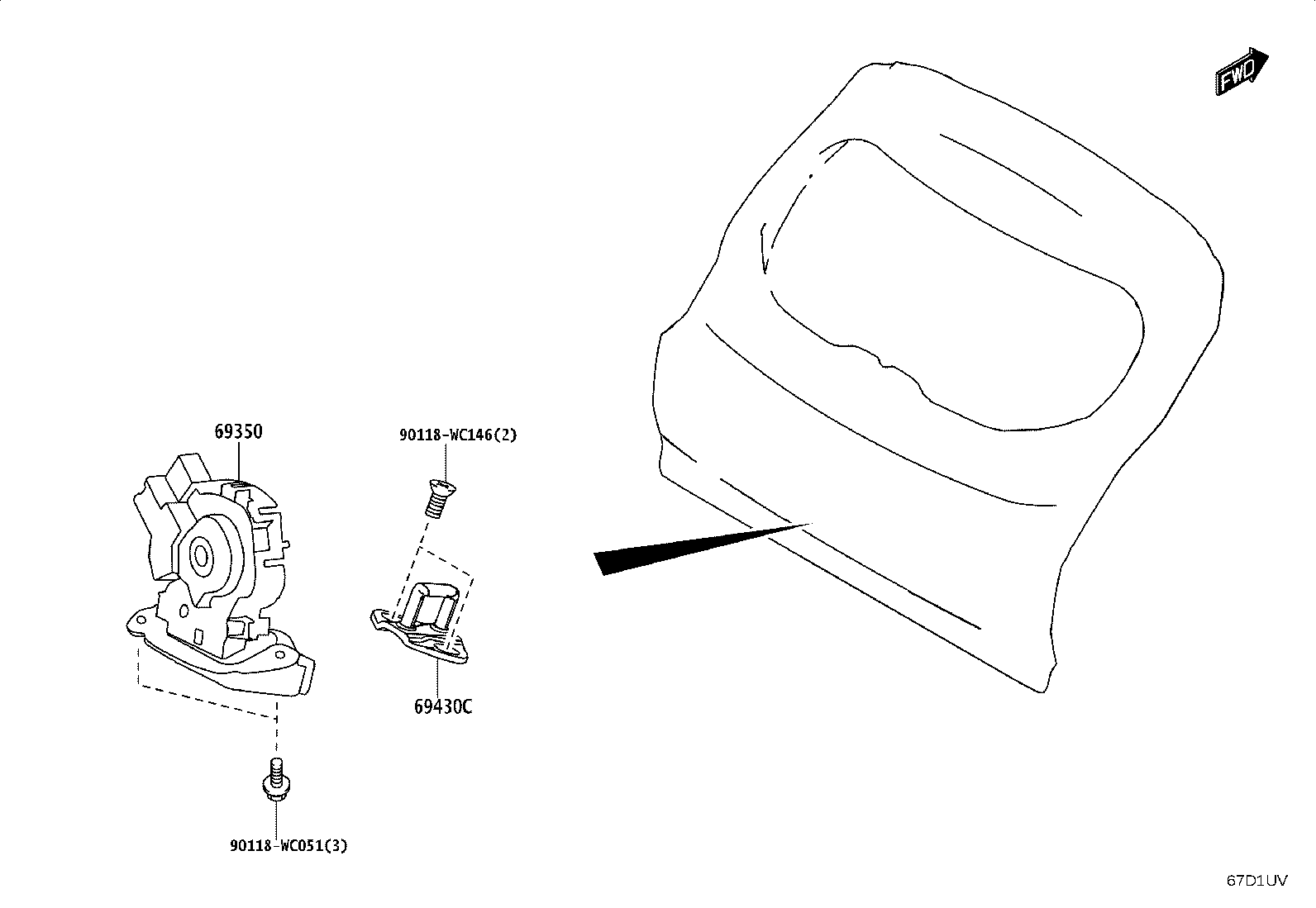 69350-WC004 LOCK ASSY, BACK DOOR product image