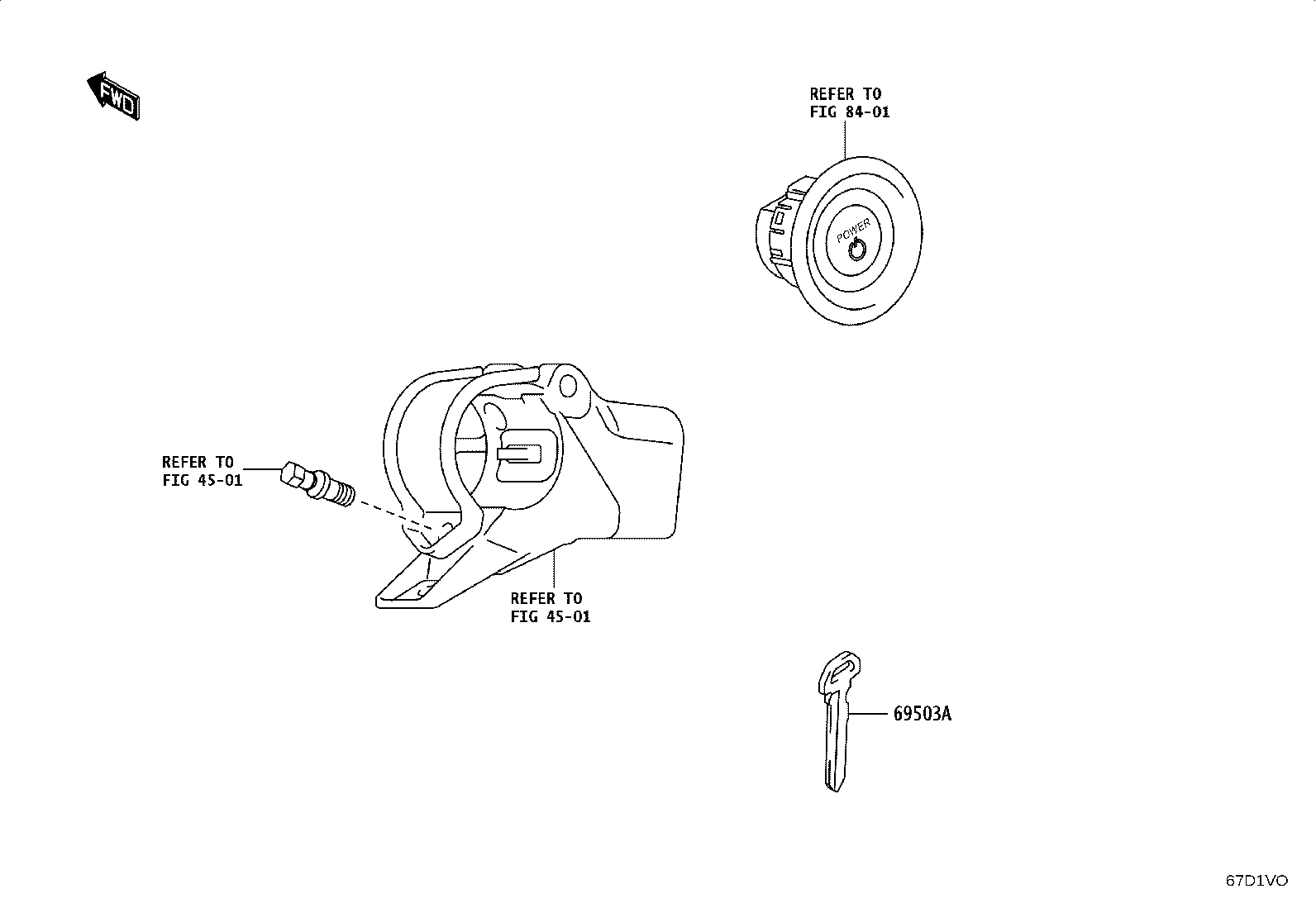 69052-WC004 CYLINDER & KEY SET, DOOR LOCK, LH product image