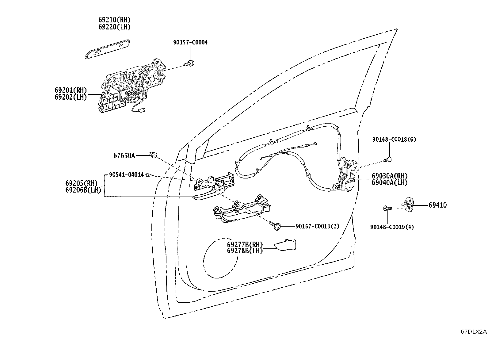 69201-YL040 HANDLE SUB-ASSY, DOOR OUTSIDE, RH product image
