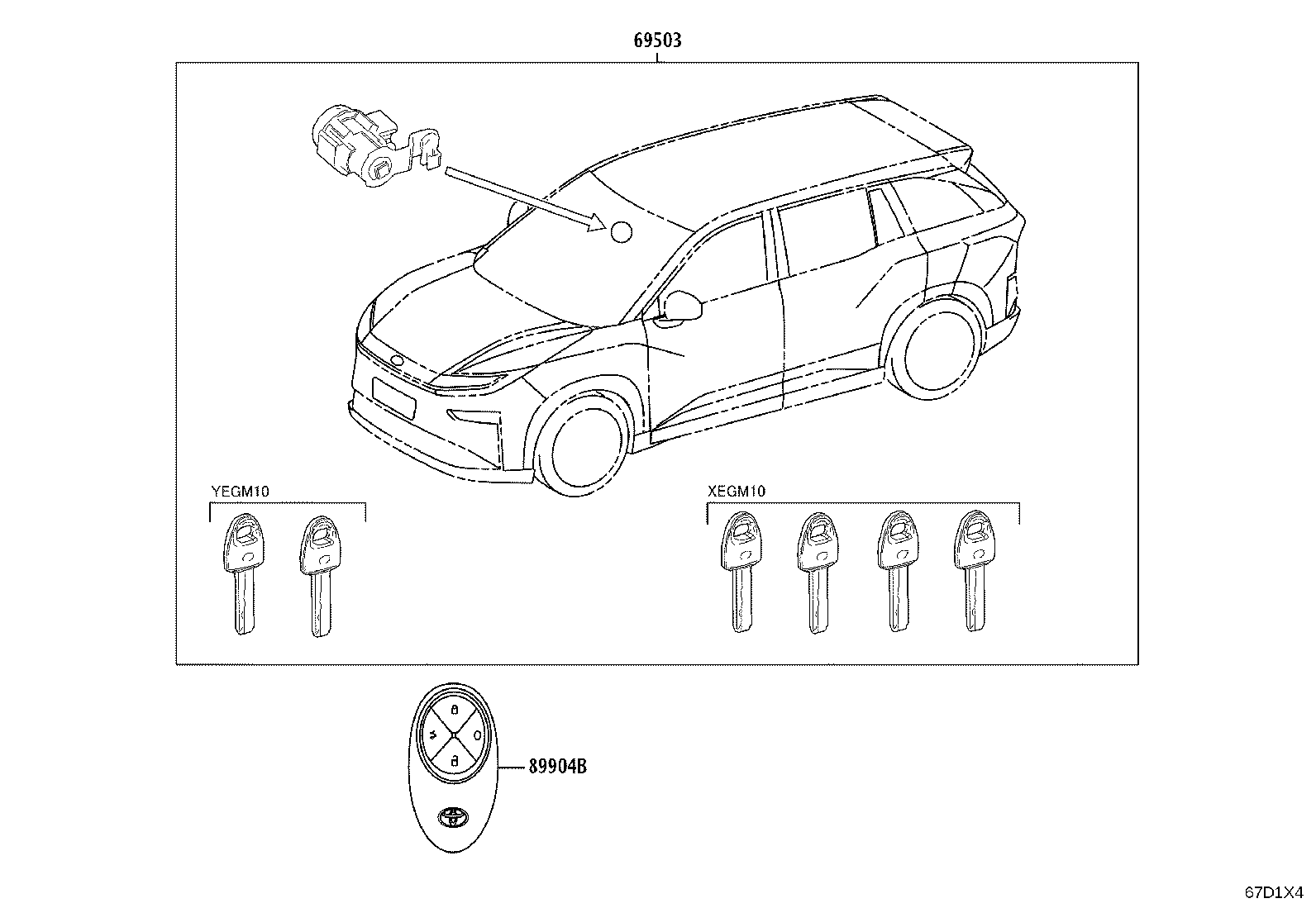 89904-YL030 TRANSMITTER SUB-ASSY, ELECTRICAL KEY product image