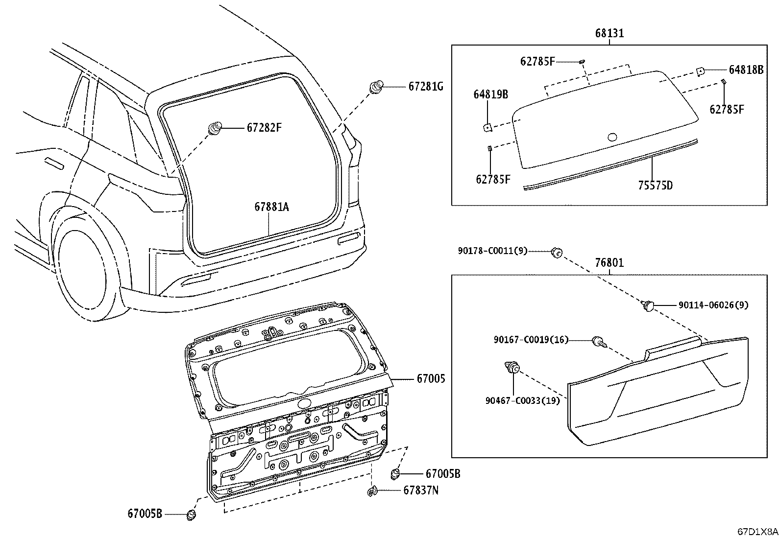 67005-YL030 PANEL SUB-ASSY, BACK DOOR product image