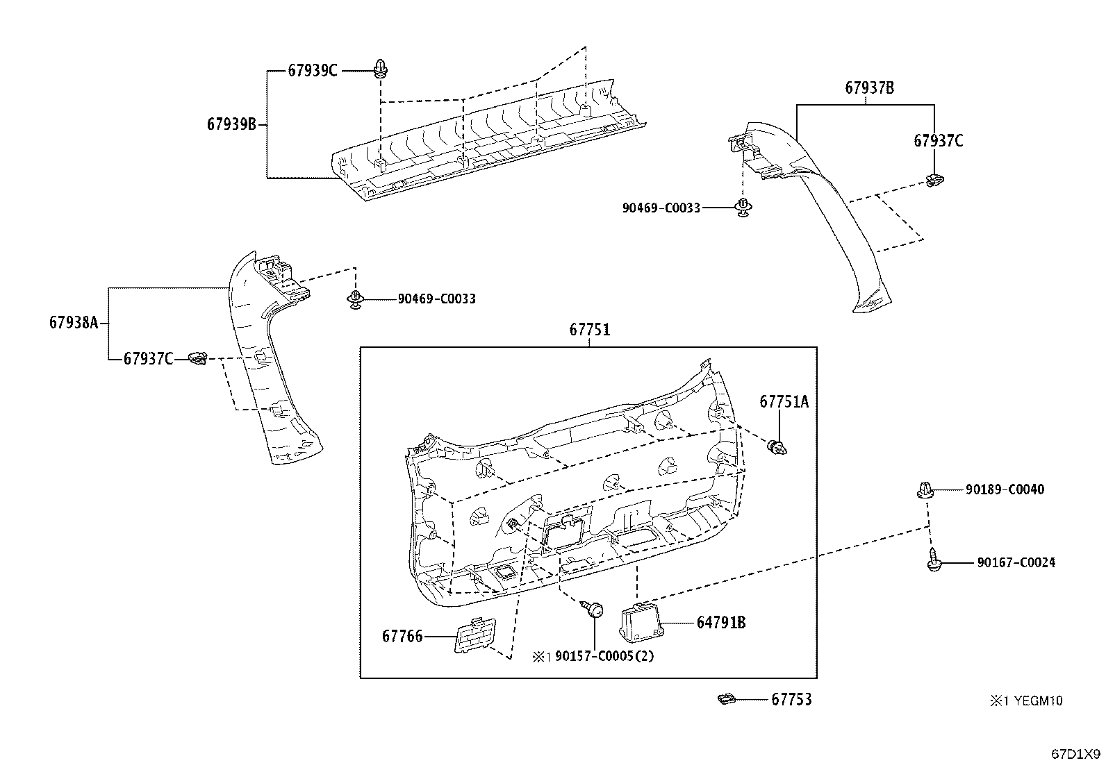 67005-YL030 PANEL SUB-ASSY, BACK DOOR product image