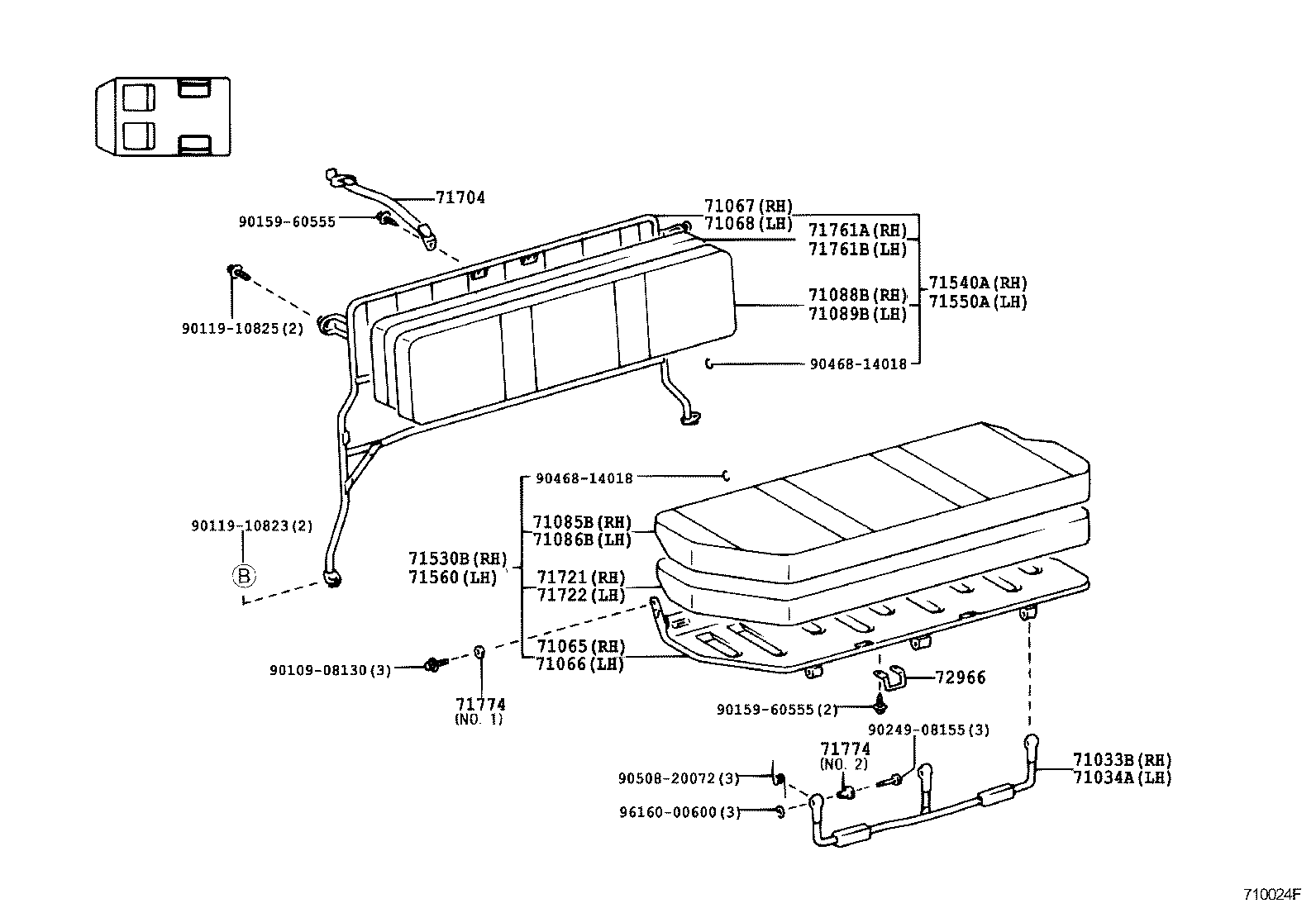 71013-60230 SPRING ASSY, FRONT SEAT BACK, RH(FOR SEPARATE TYPE) product image