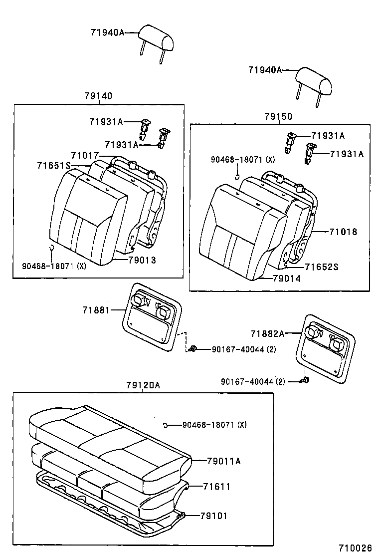 79235-44030 PAD, NO.2 SEAT CUSHION, RH product image