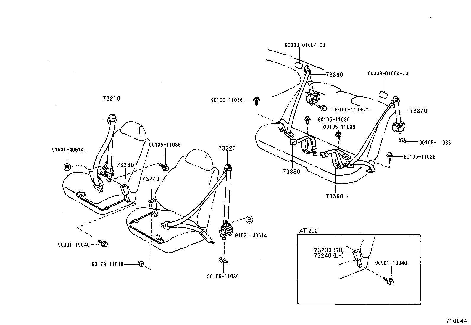 73204-0W020 BELT SET, FRONT SEAT, LH product image