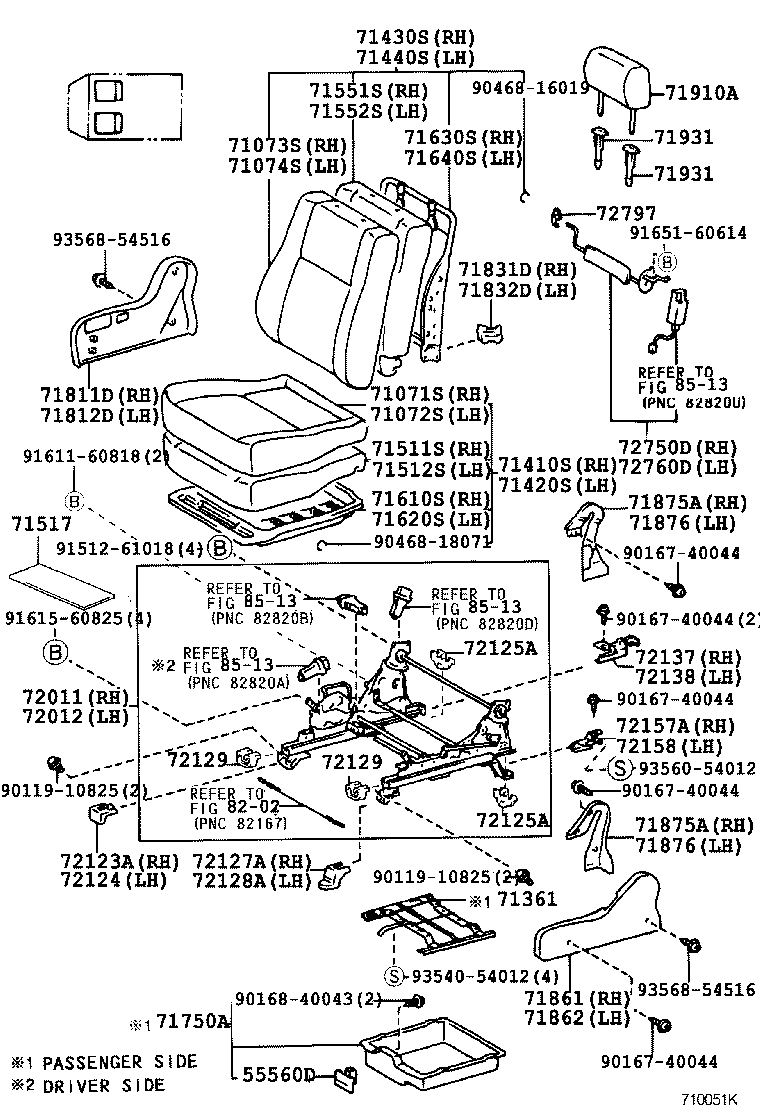 71017-60410 FRAME SUB-ASSY, REAR SEAT BACK, RH product image