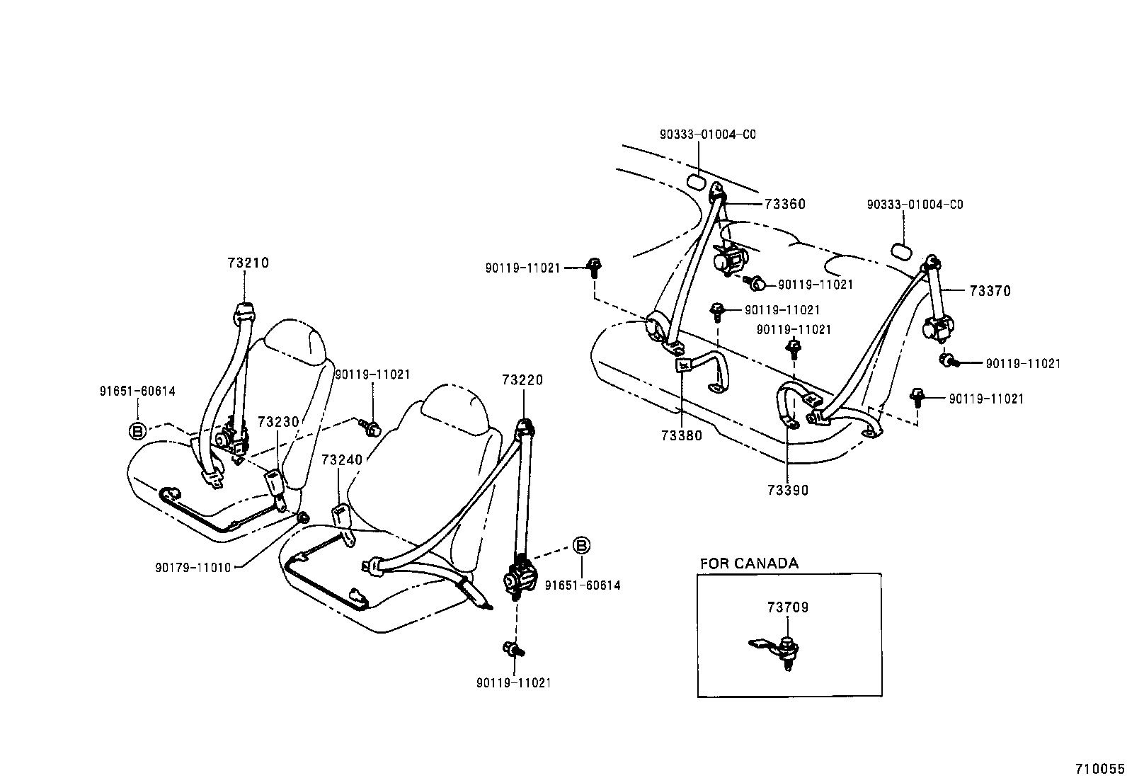 73204-0W010 BELT SET, FRONT SEAT, LH product image