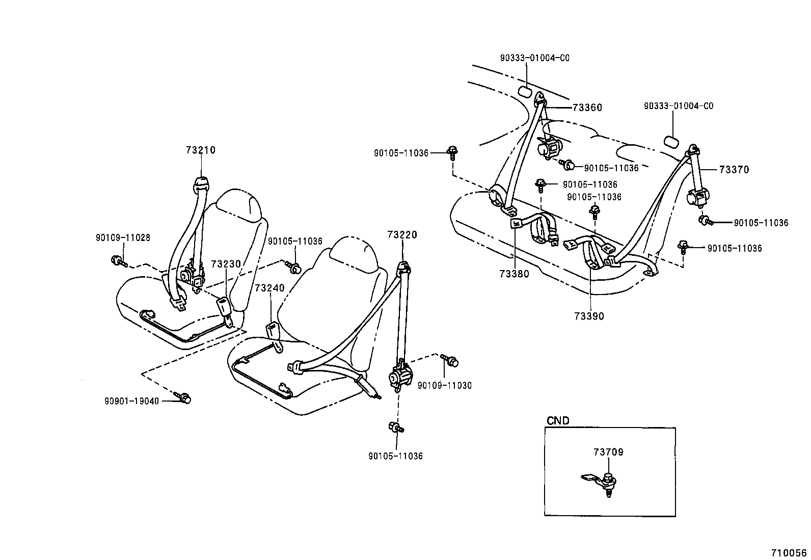 73204-0W010 BELT SET, FRONT SEAT, LH product image