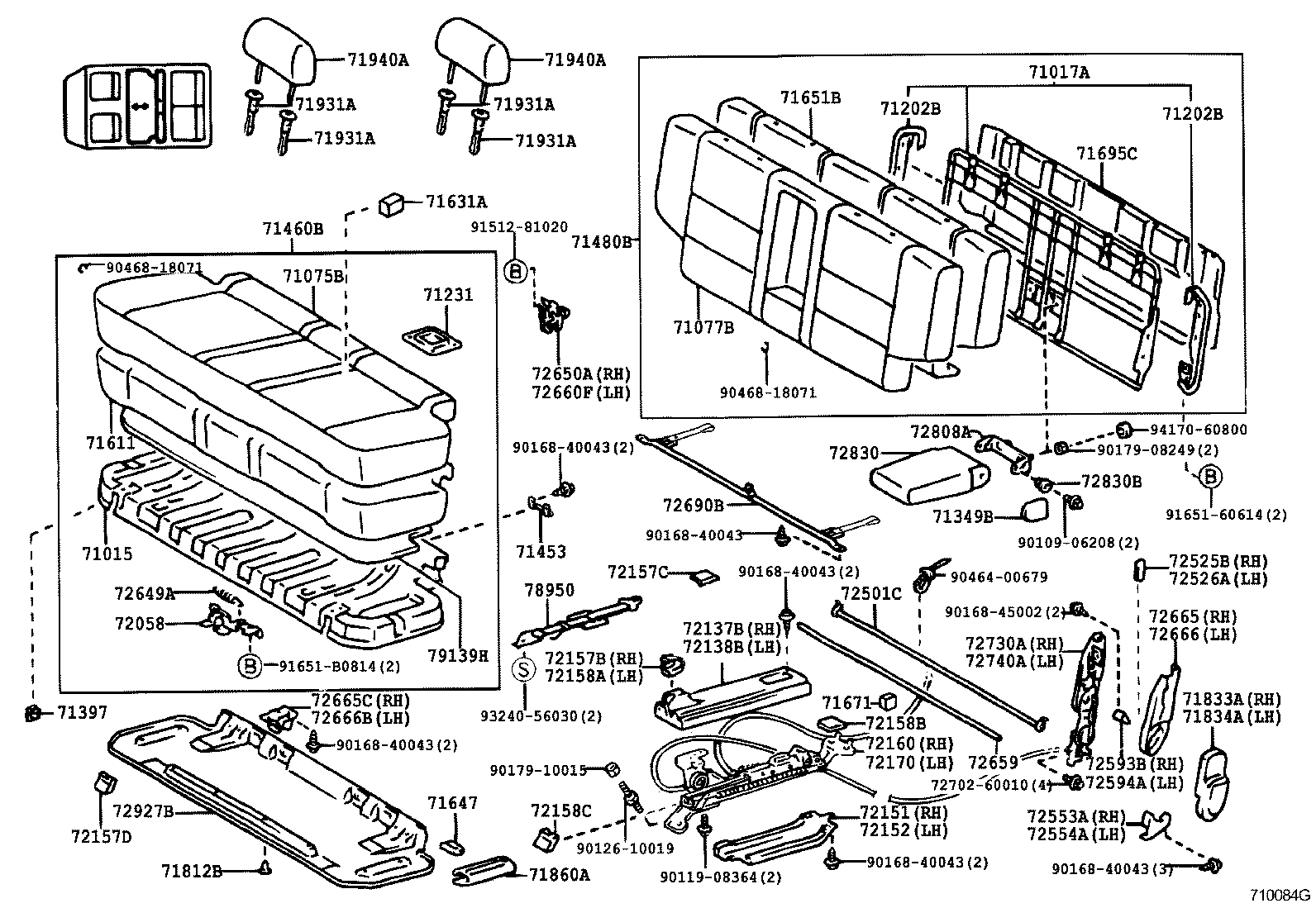 71013-60230 SPRING ASSY, FRONT SEAT BACK, RH(FOR SEPARATE TYPE) product image