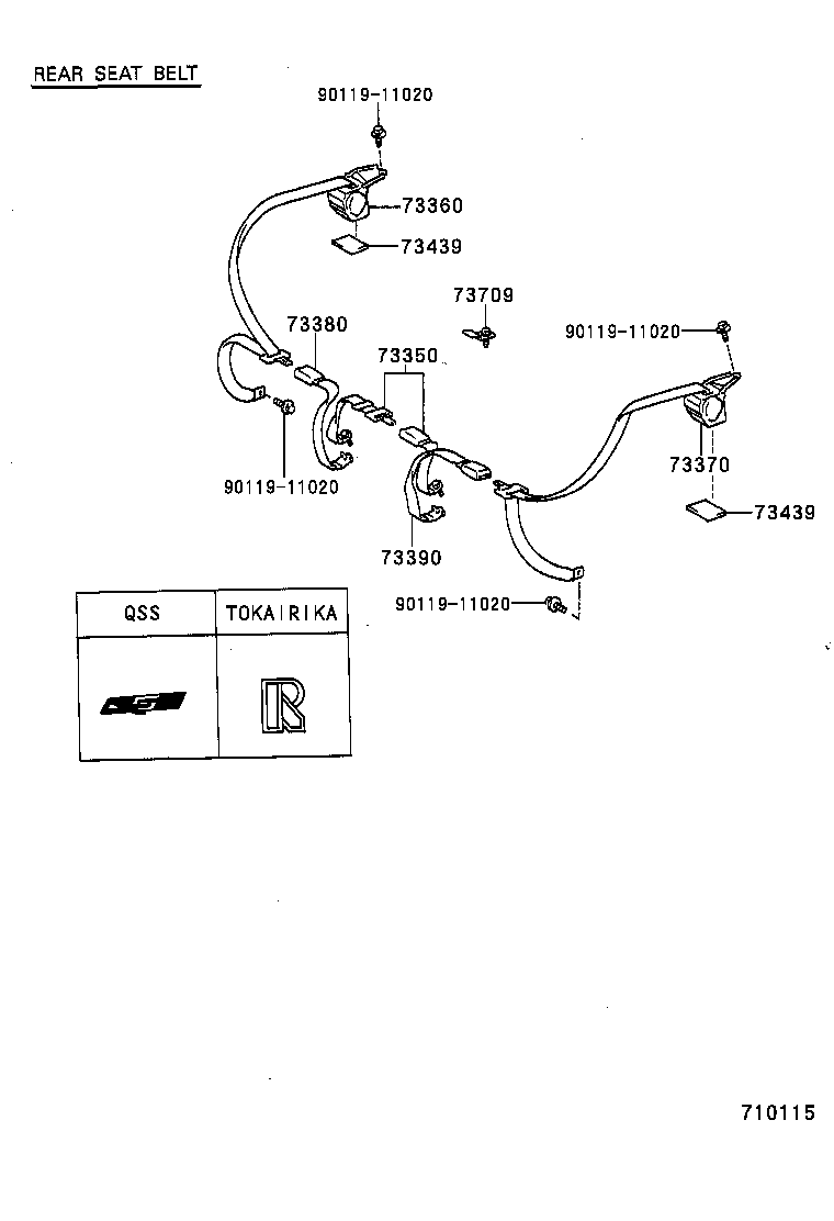 73220-16640-B0 BELT ASSY, FRONT SEAT OUTER, LH product image